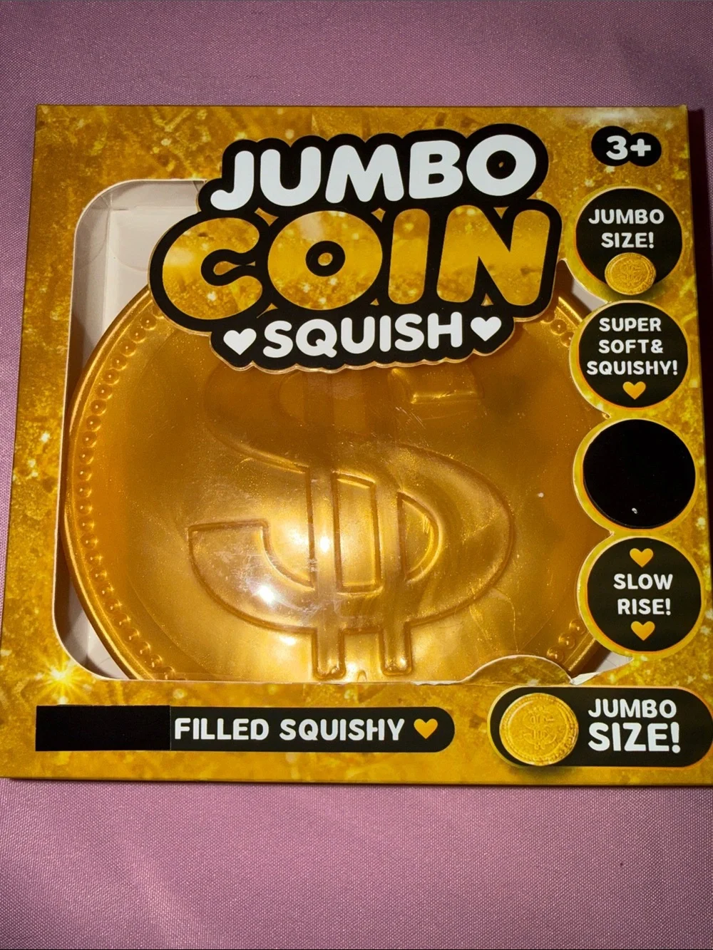 🛍 JUMBO COIN SQUISHY, SUPER SOFT, SLOW RISE Squishy Toy - #GOLD